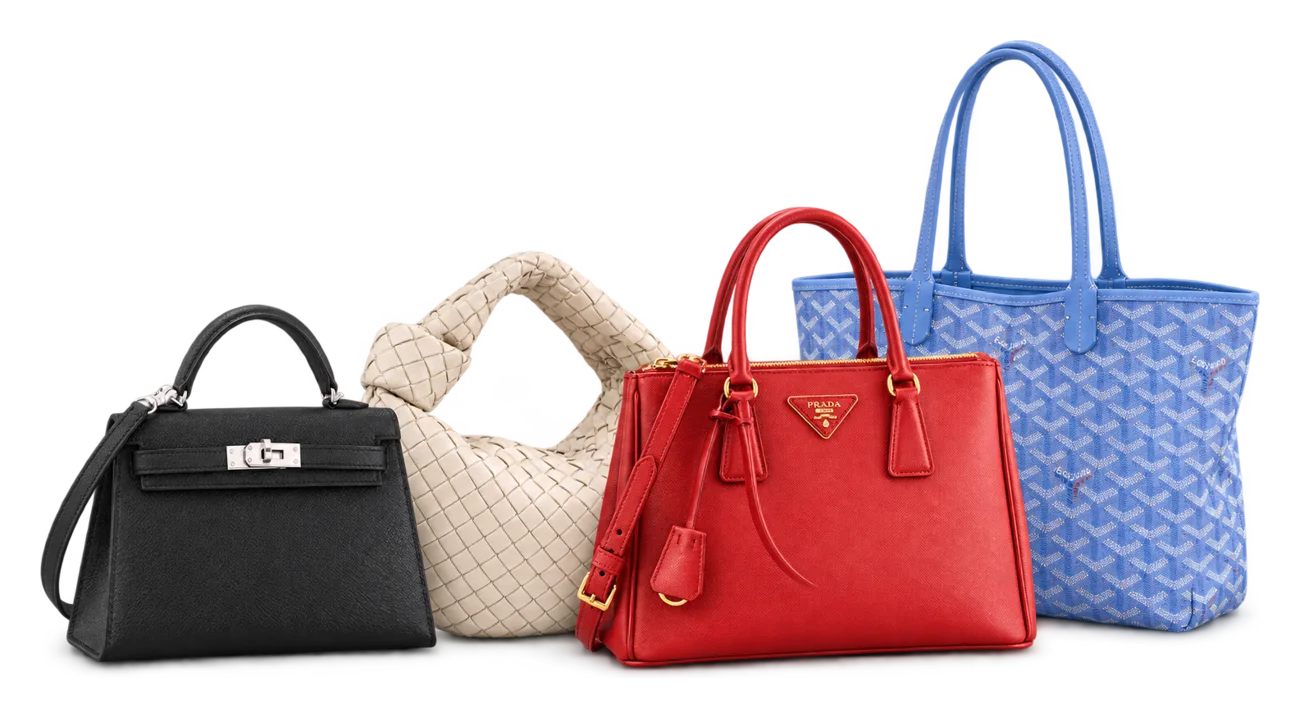 A Hermès Kelly, Bottega Veneta Jodie, Prada Galleria and Goyard Saint Louis